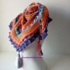 🍁 Multicolor Crochet Shawl – Handmade Triangular Scarf | 100% Cotton Yarn - Image 10