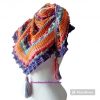 🍁 Multicolor Crochet Shawl – Handmade Triangular Scarf | 100% Cotton Yarn