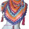 🍁 Multicolor Crochet Shawl – Handmade Triangular Scarf | 100% Cotton Yarn - Image 2