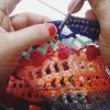 🍁 Multicolor Crochet Shawl – Handmade Triangular Scarf | 100% Cotton Yarn - Image 8