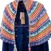 🍁 Multicolor Crochet Shawl – Handmade Triangular Scarf | 100% Cotton Yarn - Image 4