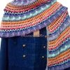 🍁 Multicolor Crochet Shawl – Handmade Triangular Scarf | 100% Cotton Yarn - Image 7