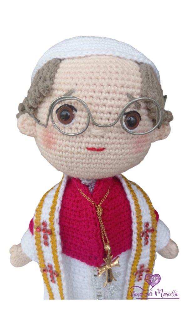 ✨ Handmade Amigurumi – Pope Leo XIV, First Peruvian-American Pope ✨ 27 cm. - Image 7